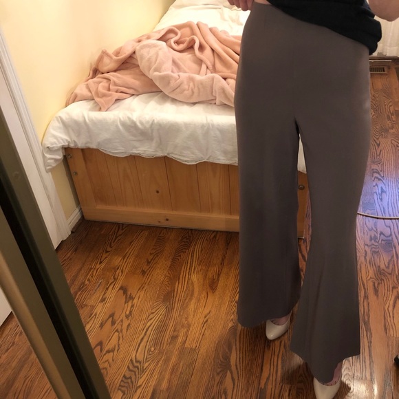 WILFRED Aritzia Calixa Pants Soot Brown Wide Leg - Picture 7 of 13